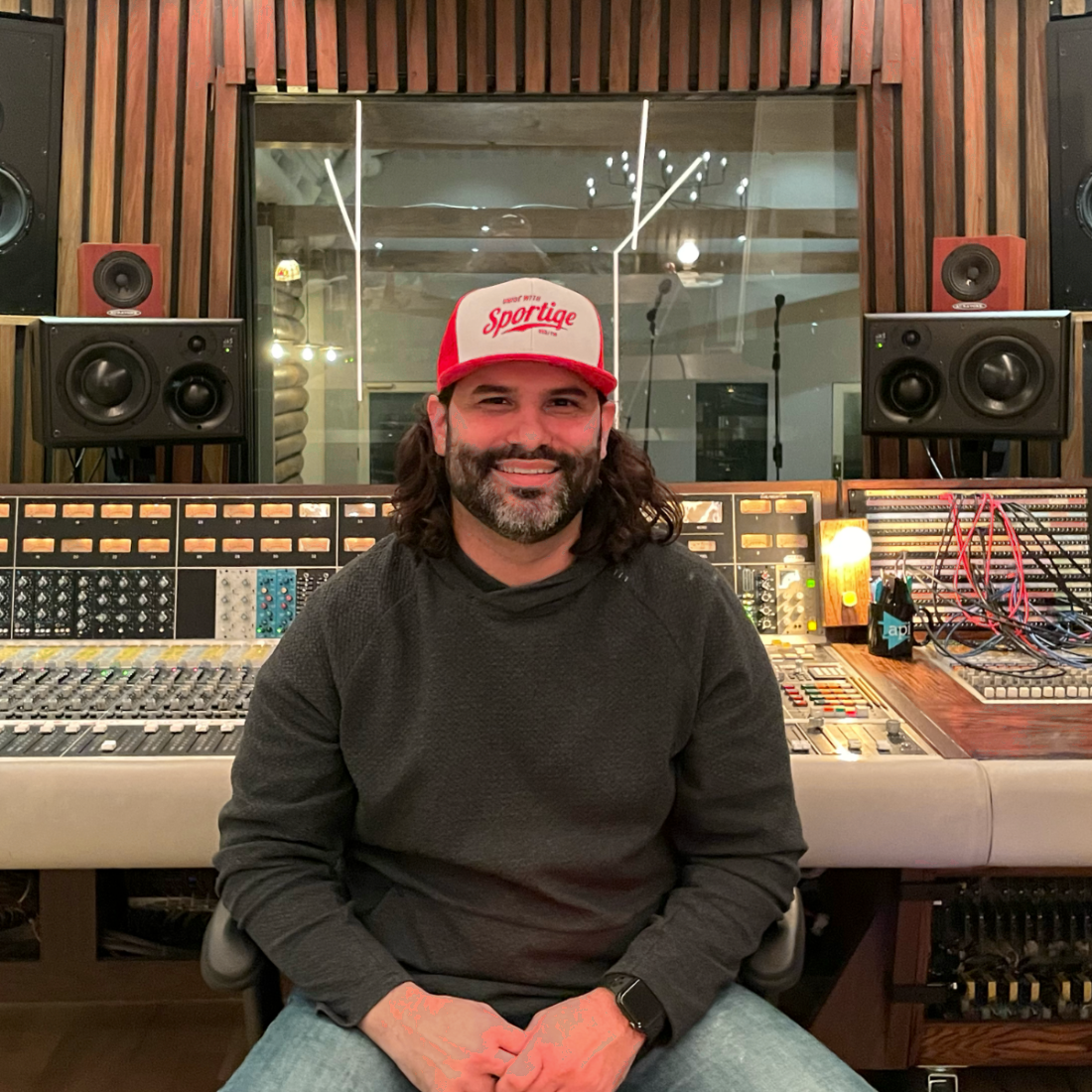 Marcus Grimaldi at the console